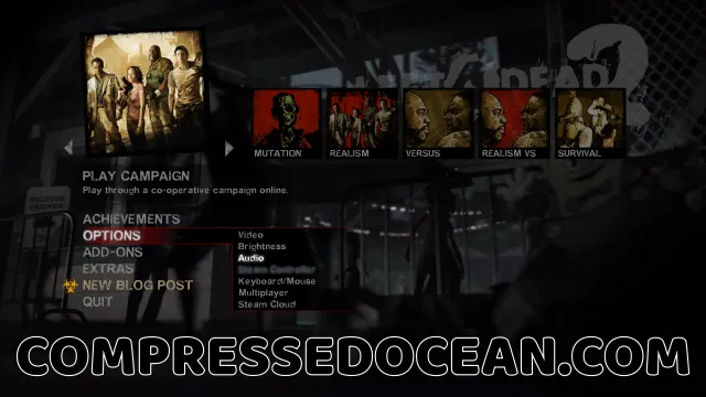 Left 4 Dead 2 Highly Compressed Main Menu